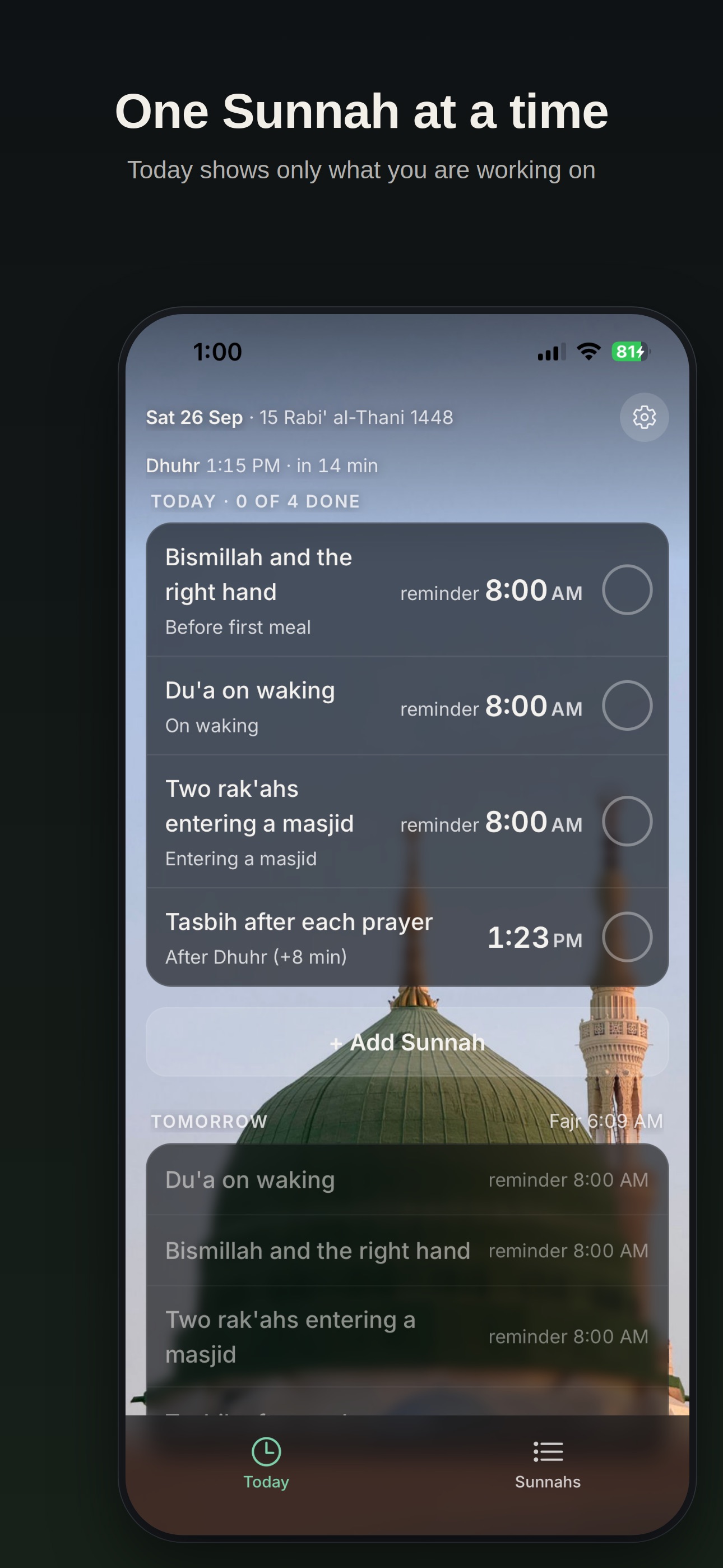 Screenshot 1 of Sunnah Habits