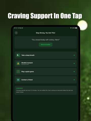 SmokeFree Hero: Quit Smoking iPad screenshot