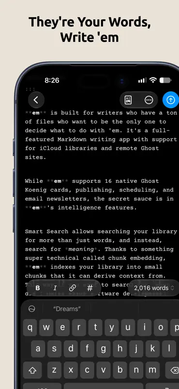 em — Markdown Writer & Editor screenshot 1 of 5