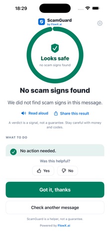 ScamGuard by FlowX.ai Screenshot 7 of 8