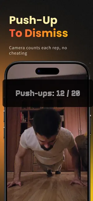 Pushy - Push Ups Alarm iPhone screenshot 2