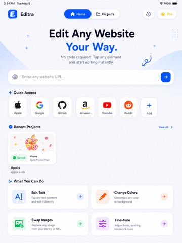 Web Design Tool: Inspect Page iPad screenshot