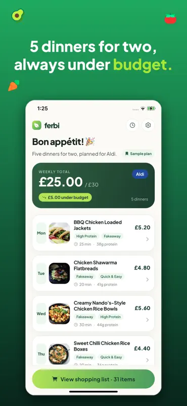 Ferbi - AI Meal Planner screenshot 7 of 8