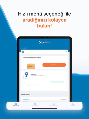 Yurtiçi Kargo iPad screenshot 1