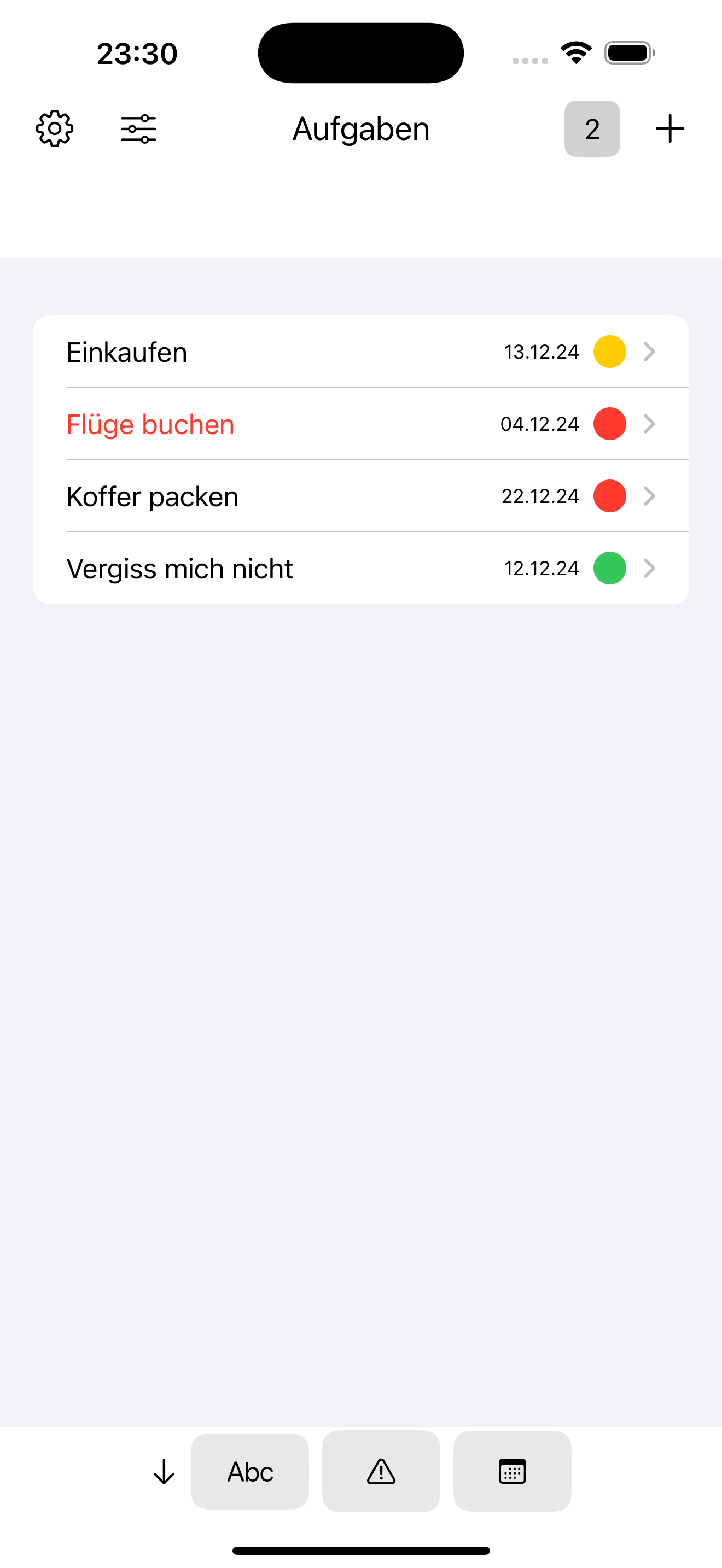 Meine Aufgabenliste