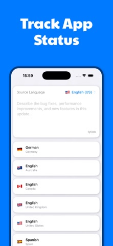 ShipNotes – App Release Notes iPhone screenshot