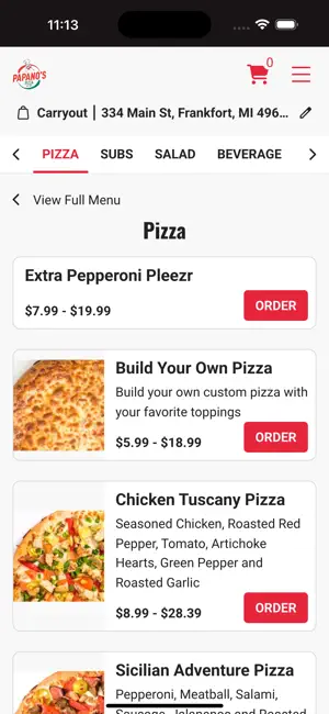 Papano’s Pizza screenshot 3