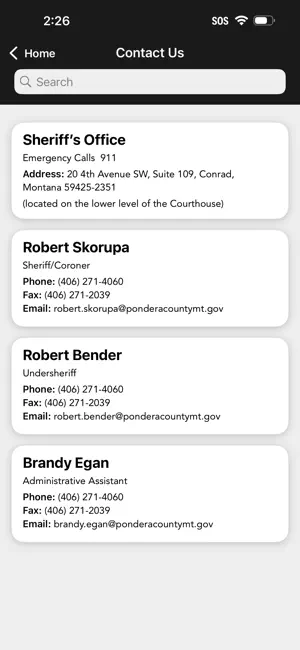 Pondera CO Sheriff's Office MT screenshot 2