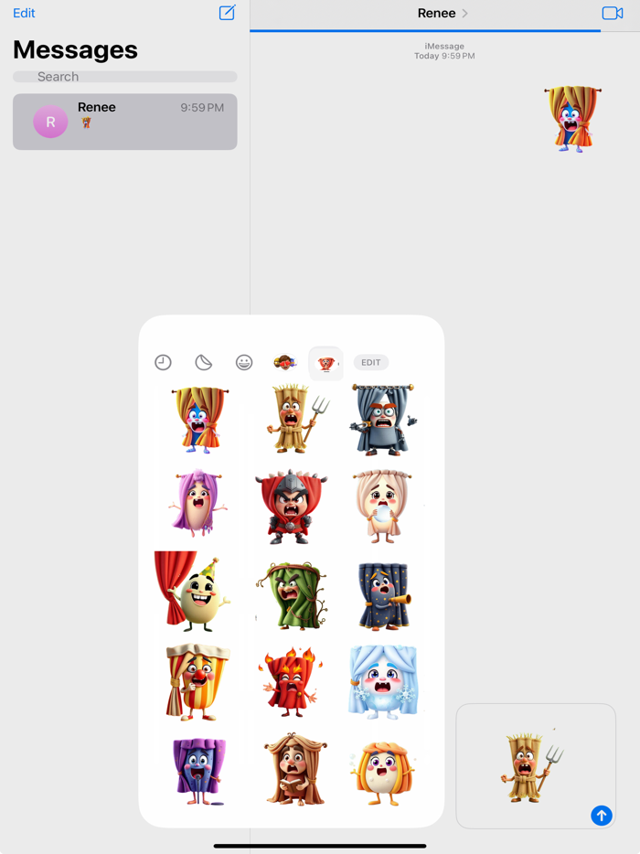 Yelling Curtain Stickers