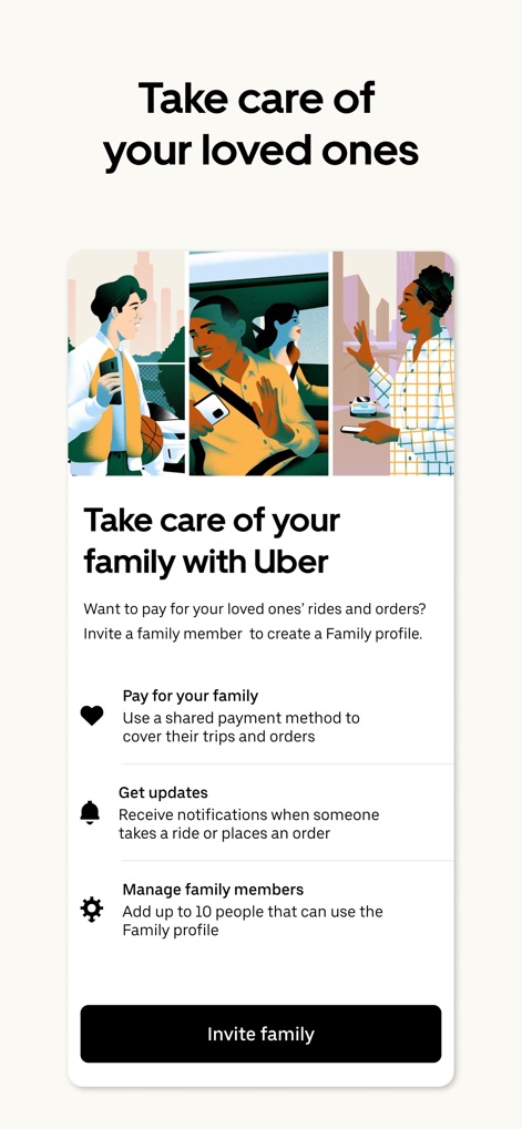 Uber - Request a ride - Family Account Management