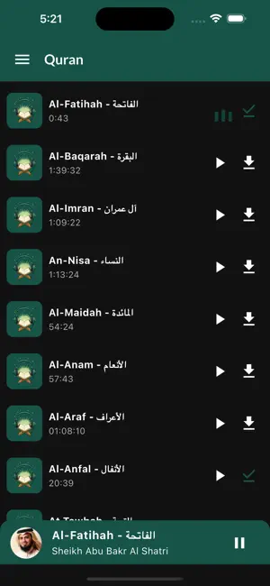 Quran MP3 : Abu Bakr Al Shatri screenshot 1
