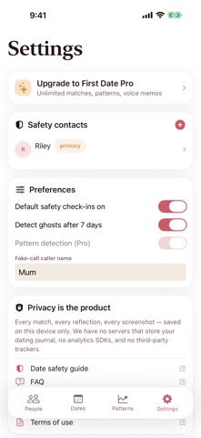 First Date: Dating Journal iPhone screenshot