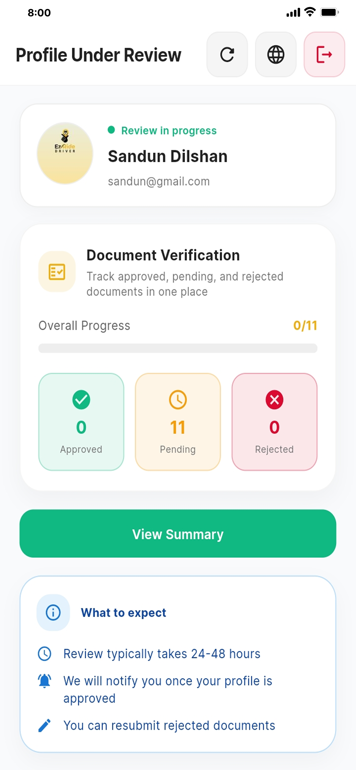 EzRide Rider App