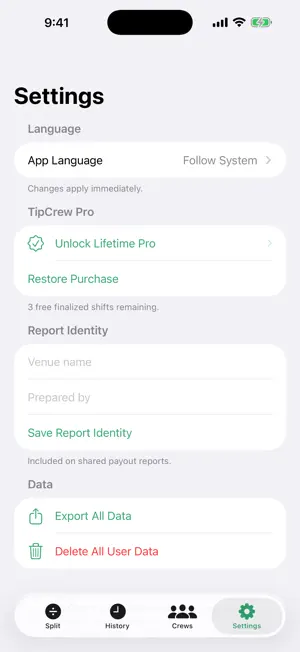 TipCrew: Tip Pool Calculator screenshot 3