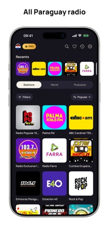 Radio Paraguay - Live FM & AM iPhone screenshot
