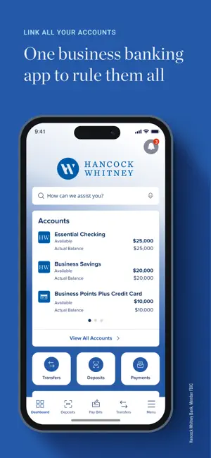 Hancock Whitney Business screenshot 1
