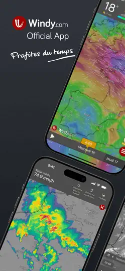 Capture d'écran de Windy.com - Météo & Radar sur iPhone 1