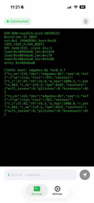 QuickPort Terminal iPhone screenshot 1