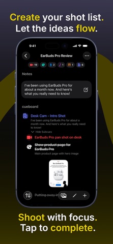 Cueboard - Creator Shot Lists Screenshot 1 of 6