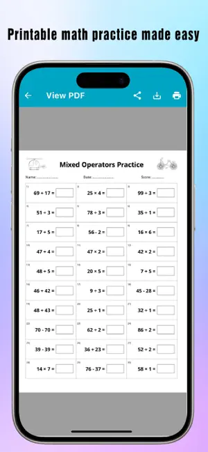Kid Math: PDF Worksheet Maker screenshot 3