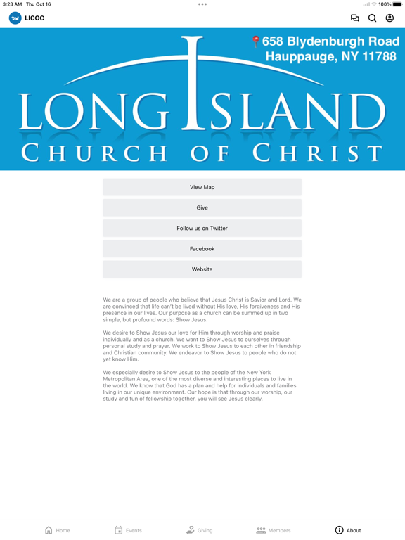 Long Island Church of Christ iPad screenshot 4 - Education app