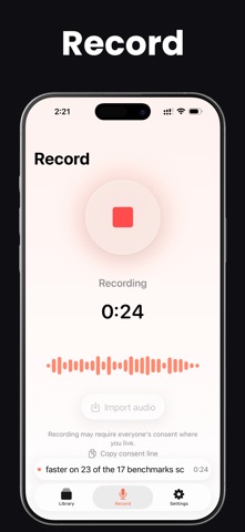 Dictanta: AI Meeting Recorder iPhone screenshot