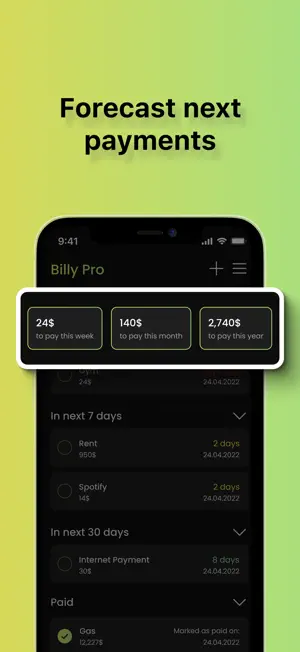 Bill Organizer: Billy Pro screenshot 4