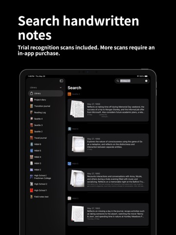 Inksightful: Journal archive iPad screenshot