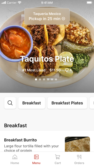 Taqueria Mexico iPhone screenshot 2 - Food & Drink app