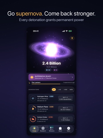 Supernova: Idle Star Forge iPad screenshot