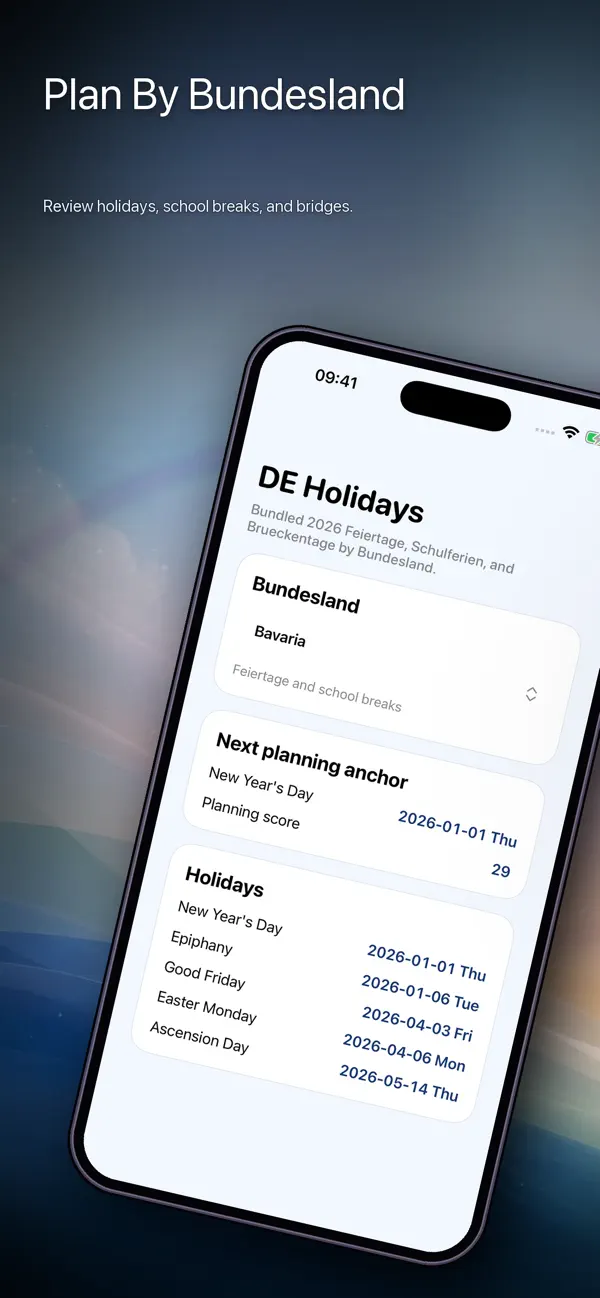 Screenshot #1 pour German Holiday Planner