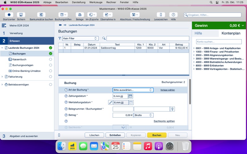WISO EÜR+Kasse 2025 Screenshot