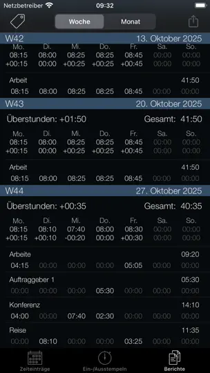 Screenshot von Wochen-Timer (Week Timer) auf dem iPhone 5