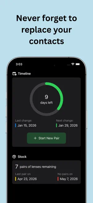 Lensly - Contact Lens Tracker screenshot 1