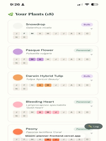Bloom Planner App iPad screenshot