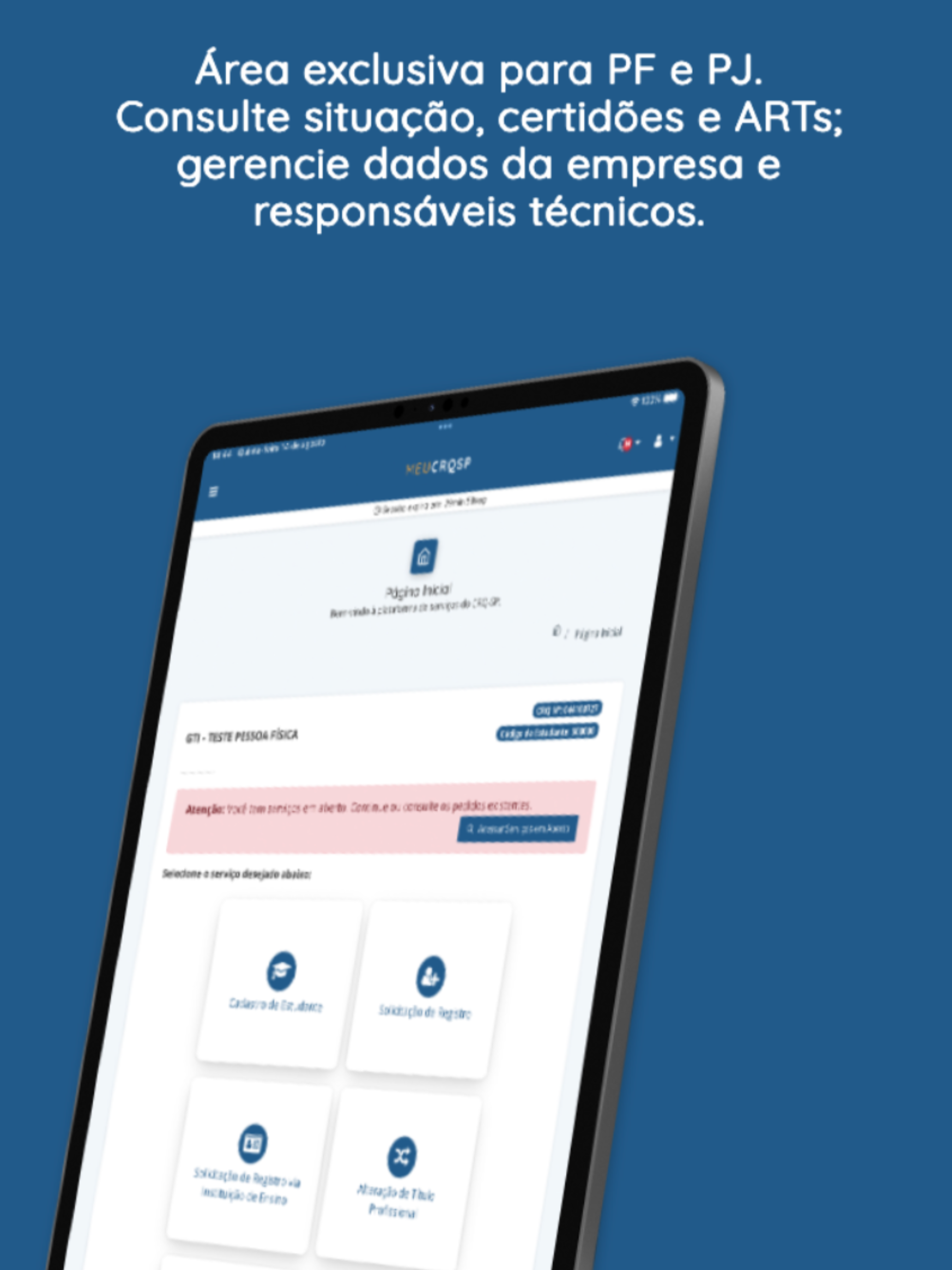 MEUCRQSP: Serviços CRQ-SP