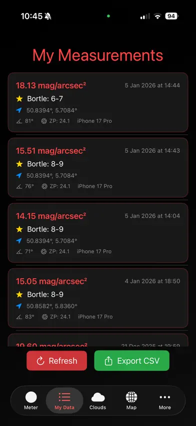 Dark Sky Meter Pro screenshot 4