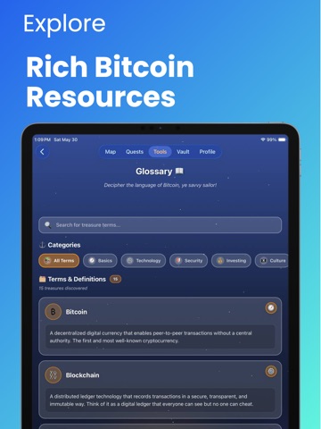 Odyssey: Bitcoin Quest & Learn iPad screenshot