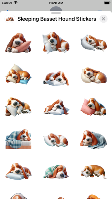 Screenshot #2 pour Sleeping Basset Hound Stickers