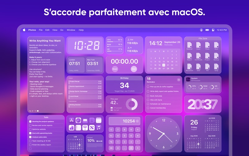 Screenshot #3 pour DeskWidgets: Widgets de Bureau