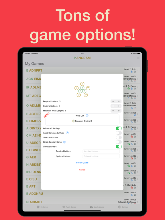 Pangram iPad screenshot 9 - Games app