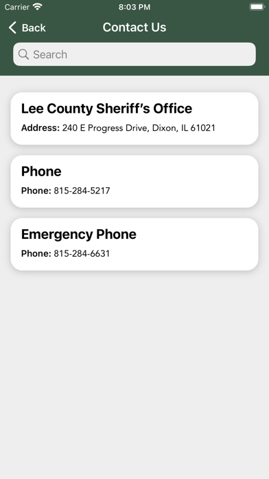 Lee County Sheriff Illinois Screenshot
