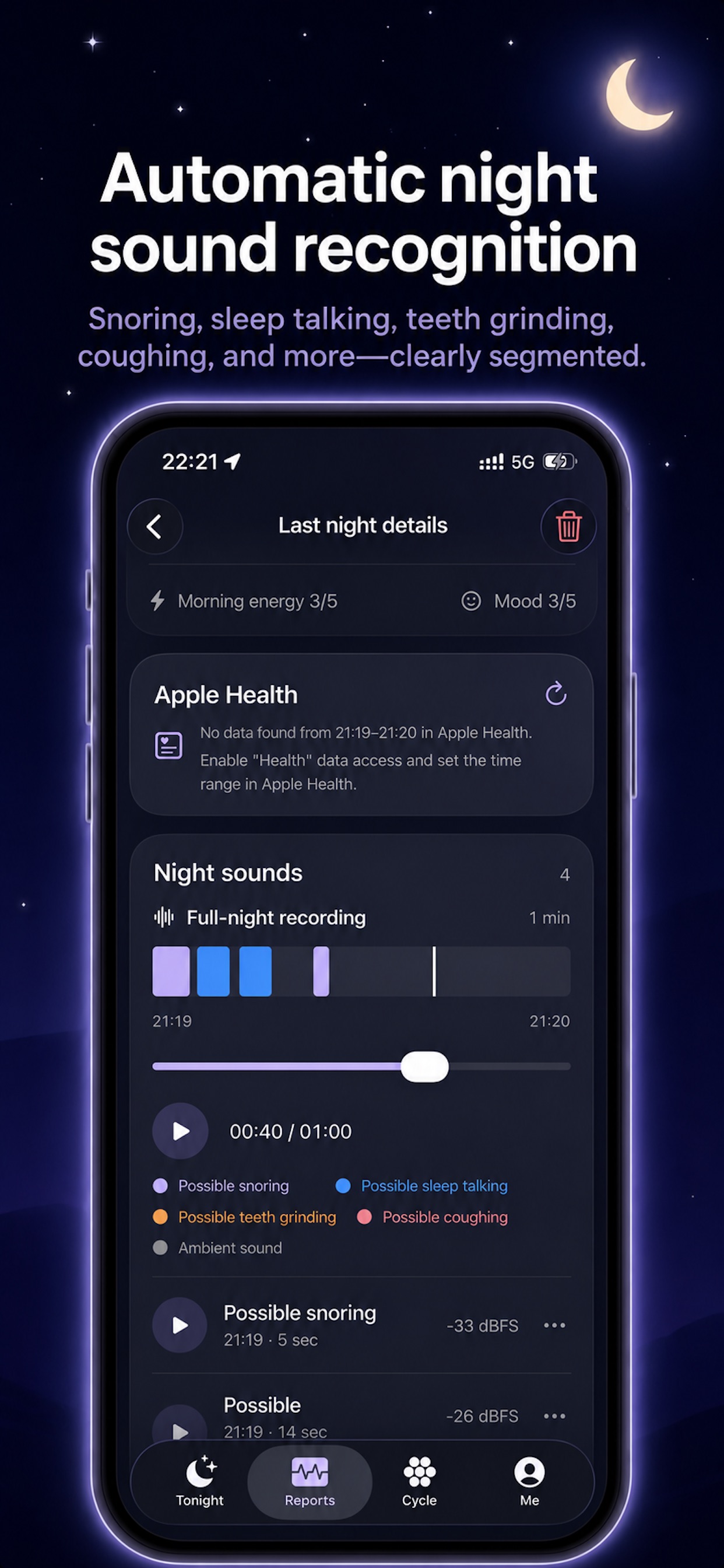 Screenshot 3 of Somni: Snore & Period Tracker