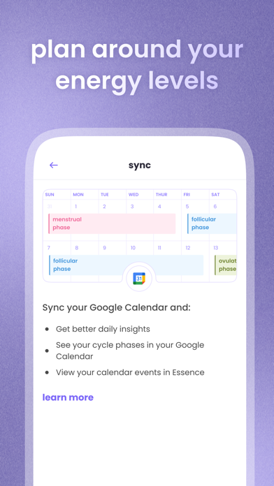 Essence Cycle Syncing Tracker Screenshot