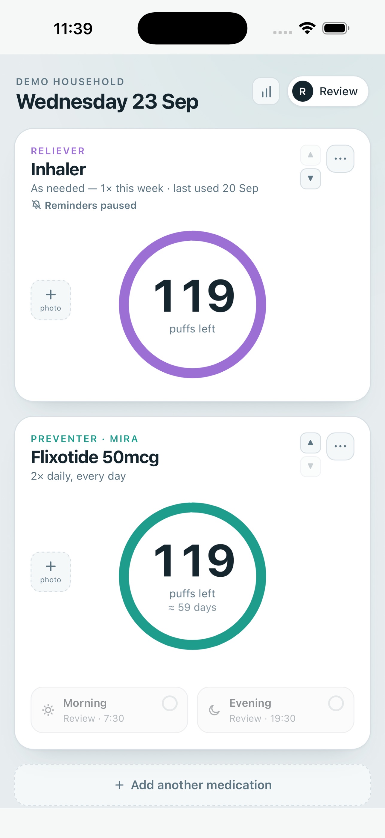 Screenshot 1 of Puffers: Inhaler Puff Tracker
