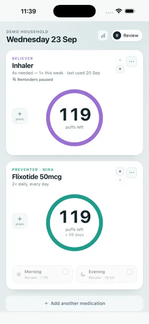 Puffers: Inhaler Puff Tracker screenshot 1