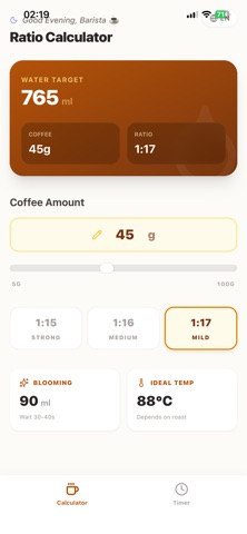 Coffee Ratio Calculator Pro screenshot
