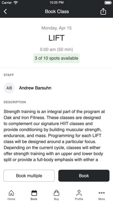 Oak and Iron Fitness Screenshot