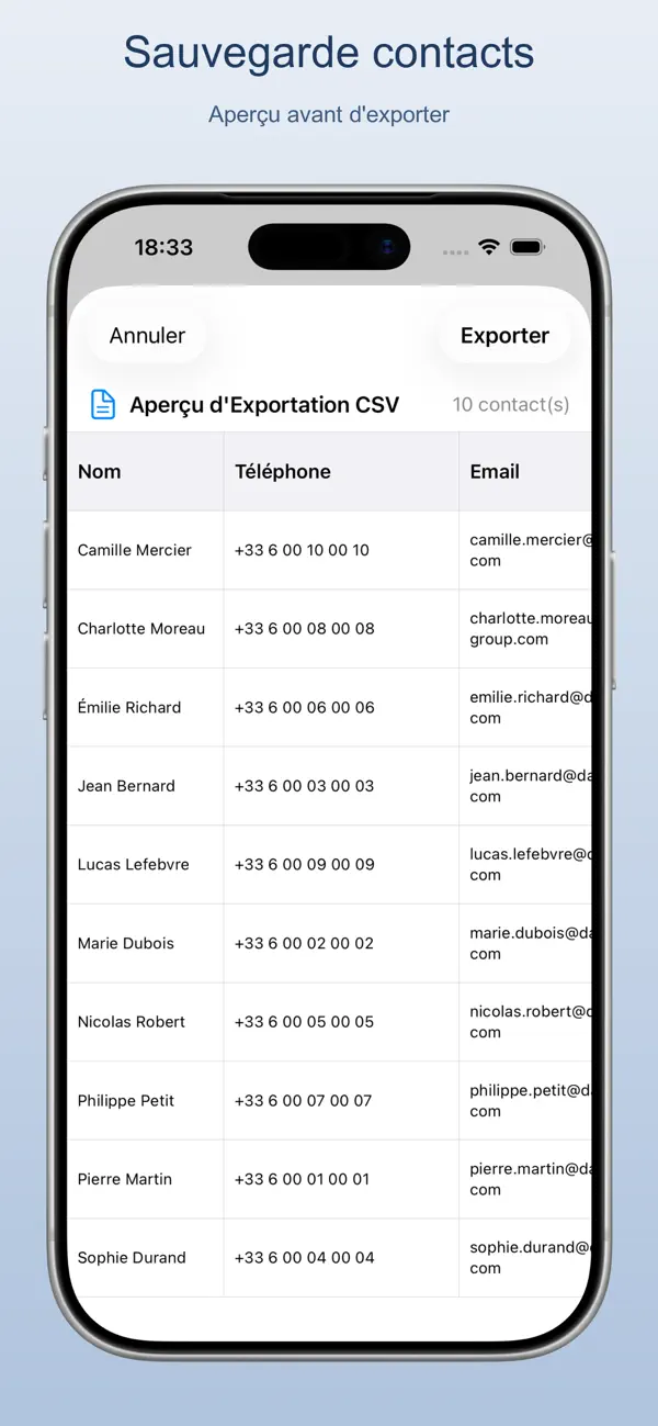 Screenshot #3 pour Exporter Contacts
