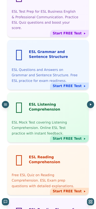 ESL Practice Test Screenshot 1 of 1
